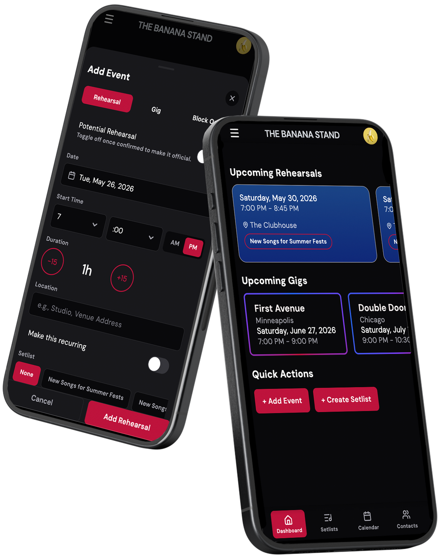 BandRoadie app on iPhone